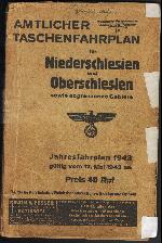 Okadka niemieckiego rozkadu jazdy (lokalny dla dzielnicy Niederschliesen) z  1943 r. Ze zbiorw Mieczysaw J. Bonisawskiego